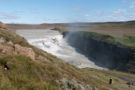 gullfoss waterfall in icelandの写真素材