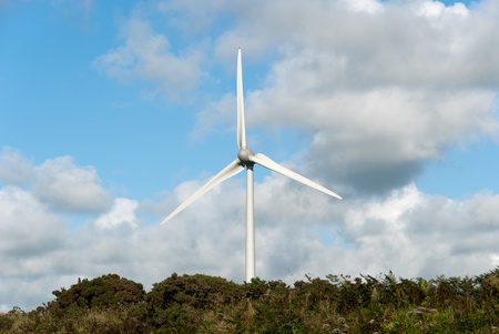 wind turbine at Port Isaac in Cornwallの写真素材