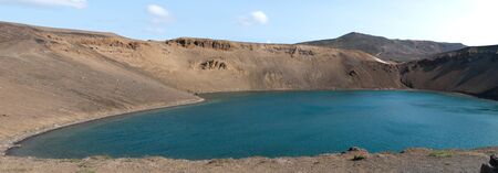 Viti crater lake near the volcano Krafla in Icelandの写真素材