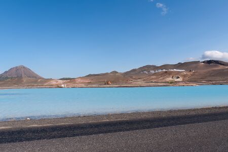 lake resort spa in Iceland NÃ¡mafjallの写真素材