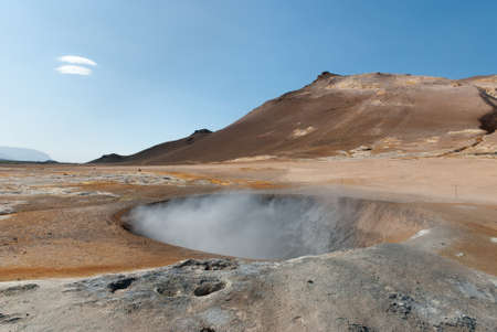 fumaroles in NÃ¡mafjall in Icelandの写真素材
