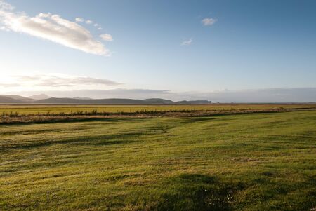 landscape at dawn in Vik in Icelandの写真素材