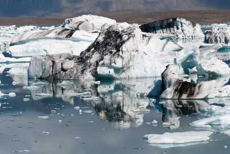 icebergs on the lake in Iceland Jokulsarlonの写真素材