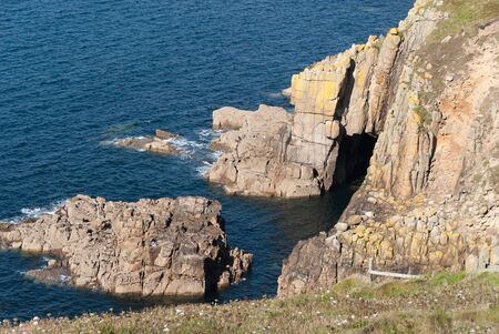 rock cost to lands end in cornwallの写真素材