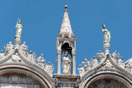 architecture of the basilica of st mark in venice, italyの写真素材