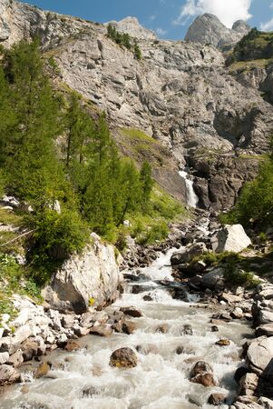 source of Lac de Tseuzier in switzerlandの写真素材