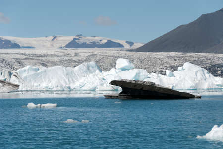 icebergs on the Jokulsarlon lake in Iceland の写真素材