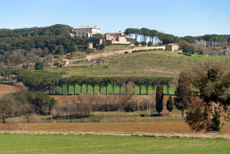 landscape in the spring in the hills of Umbriaの写真素材
