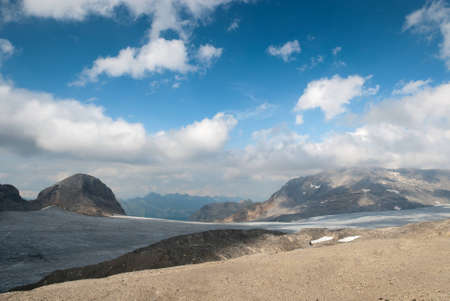 high-altitude glacier in the mountains of Switzerlandの写真素材