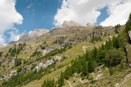 Mountain on the shores of the lake in Switzerland Tseuzierの写真素材