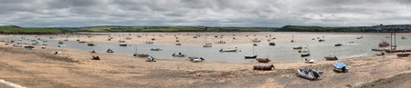 low tide at Wadebridge in Cornwallの写真素材