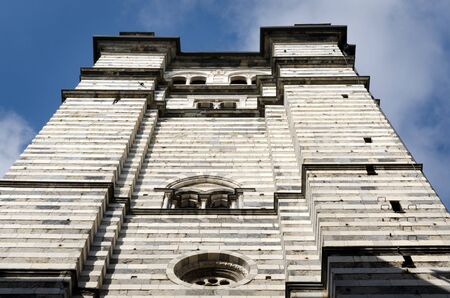 Cathedral of  St  Laurence in Genoa view from belowの写真素材