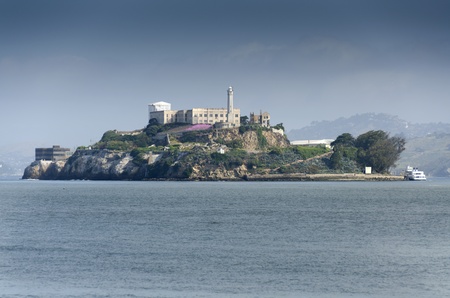 Alcatraz prison on the sea of San Francisco , Californiaのeditorial素材