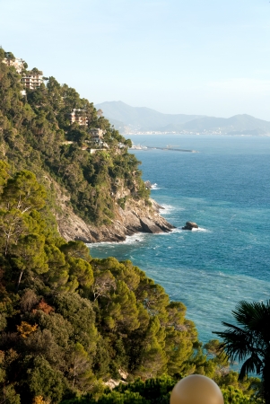 stretch of coast near Portofino in Liguriaの写真素材