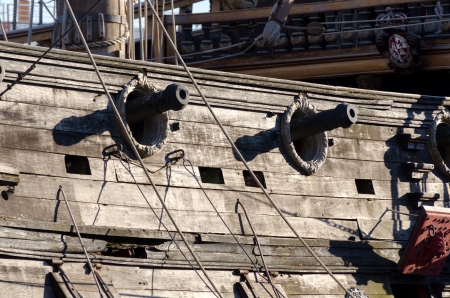 guns of the galleon pirate in Genoaのeditorial素材