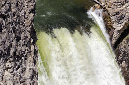 Yellowstone waterfall in Yellowstone National Park in Wyoming in the United States of Americaの写真素材