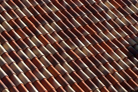roof with tiles on diagonallyの写真素材