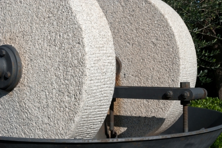 millstones for grinding grainの写真素材
