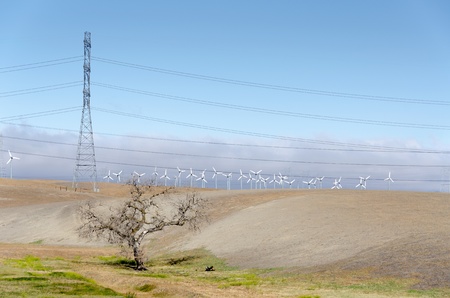 Golden Hill wind farm in Livermore , California in the United States of Americaの写真素材