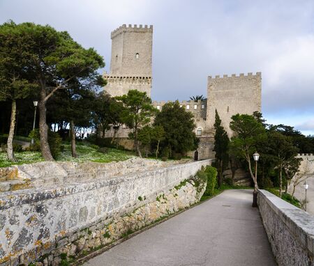 castlein the village of Erice to Trapaniのeditorial素材