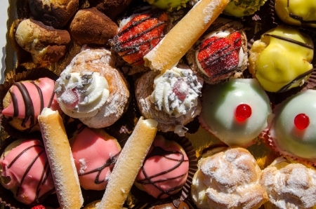 colorful pastries in Palermo, Sicilyの写真素材