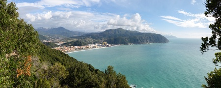 overview of the promontory of Punta Manara in Liguriaの写真素材