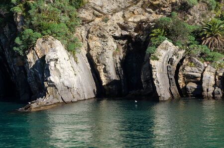inlets on the coast of Camogli Genoa in Liguriaの写真素材
