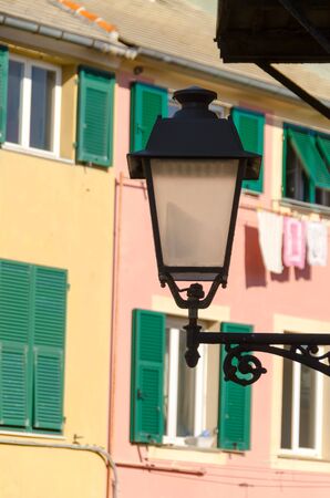 glimpse of the village of Boccadasse in Genoaの写真素材