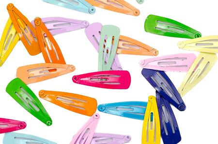 hair clips of many colorsの写真素材