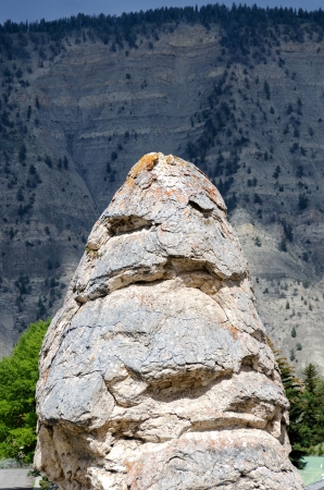 monolith at Mammoth Hot Springs in Yellowstoneの写真素材