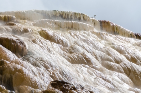 Mammoth Hot Springs in Yellowstone National Park in Wyomingの写真素材