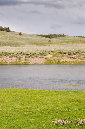 River in Yellowstone National Park in Wyomingの写真素材