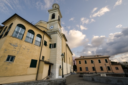 sunrise in Genoa in Boccadasseの写真素材