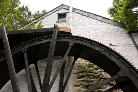 ancient water mill in Polperro in Cornwallの写真素材
