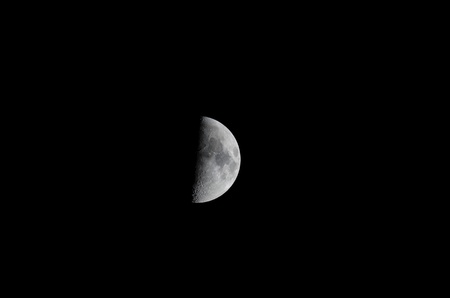 half moon in a night in summerの写真素材