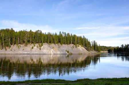 Yellowstone River in Yellowstone National Park in Wyomingの写真素材