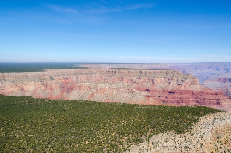 in flight by helicopter over the Grand Canyon National Parkの写真素材