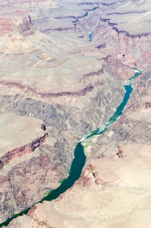 in flight by helicopter over the Grand Canyon National Parkの写真素材