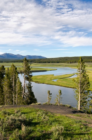 River in Yellowstone National Park in Wyomingの写真素材