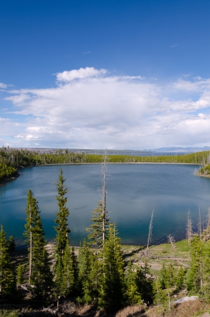 Lake in Yellowstone National Park in Wyomingの写真素材