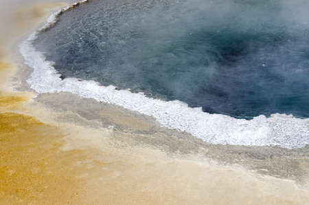 detail of a geyser in Yellowstone National Park in Wyomingの写真素材