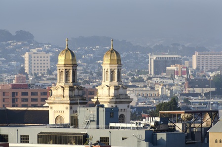 sunrise on the city of San Francisco in Californiaのeditorial素材