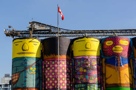 silos for the cement decorated in Vancouverのeditorial素材