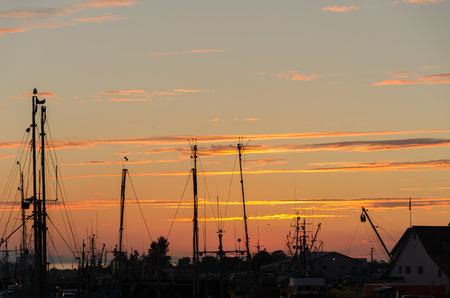 sunset over the harbor of Steveston in Vancouver Canadaのeditorial素材