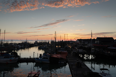 sunset over the harbor of Steveston in Vancouver Canadaのeditorial素材