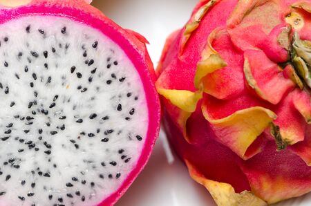 macro picture of a fruit pitahayaの写真素材