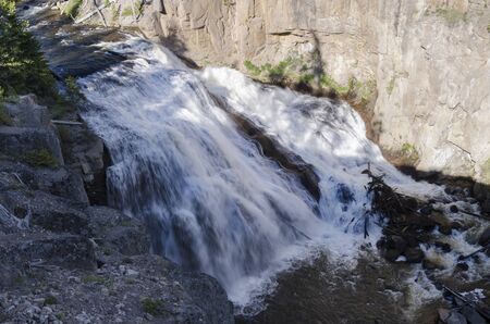 waterfall in the Madison River in Yellowstone National Parkの写真素材