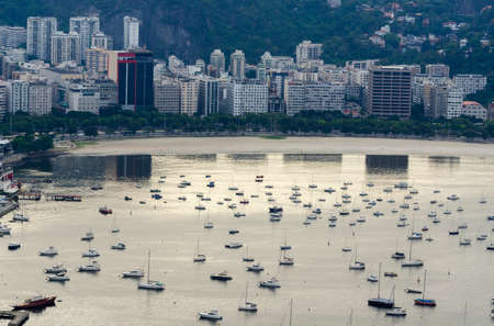 boats on the sea in Rio de Janeiro in Brazilの写真素材