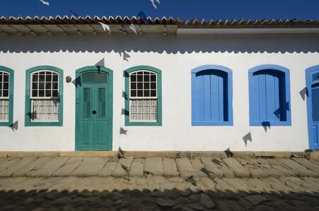 colorful houses of Paraty in Brazilの写真素材