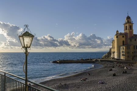Village of Camogli in Genoa in Italyの写真素材